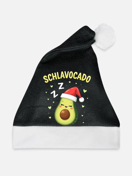 Schlavocado Offiziell Schlafanzug Schlaf - Weihnachtsmütze - Schwarz/Weiß - Vorne
