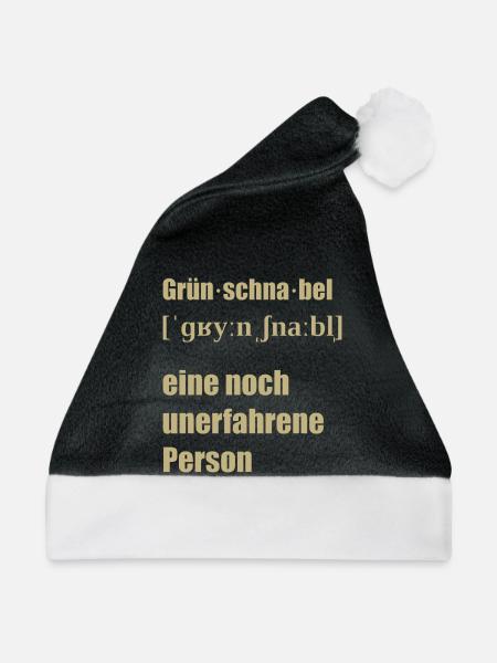 Grünschnabel - Weihnachtsmütze - Schwarz/Weiß