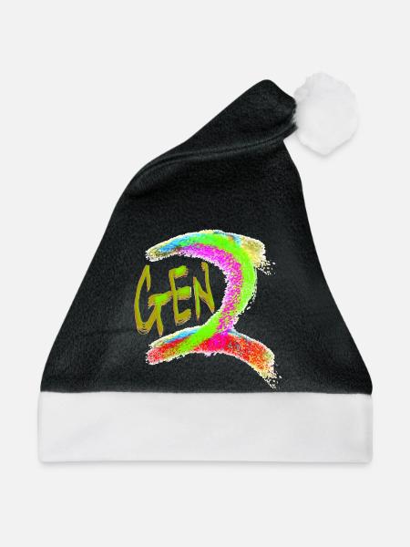 Generation Z - Weihnachtsmütze - Schwarz/Weiß - Vorne