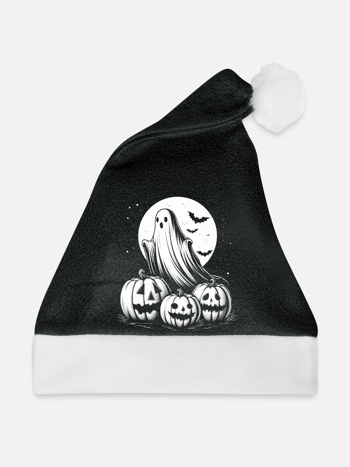Halloween-Geist - Weihnachtsmütze - Schwarz/Weiß - Vorne