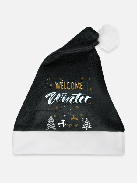 Welcome Winter - Weihnachtsmütze - Schwarz/Weiß