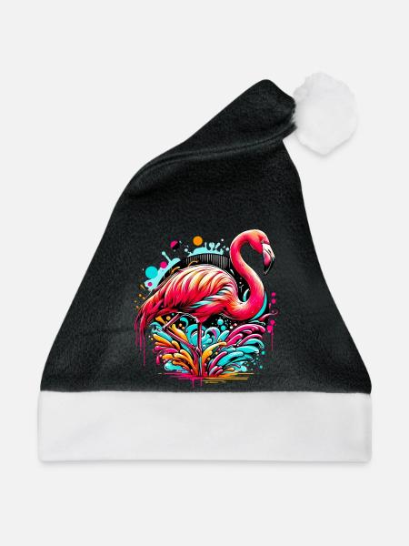 Flamingo - Weihnachtsmütze - Schwarz/Weiß