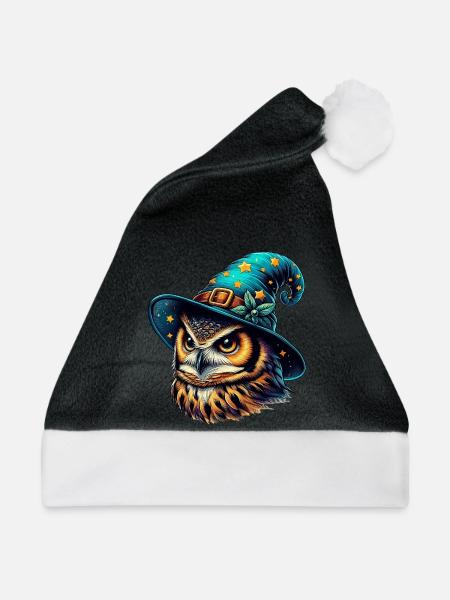 Zauberer Eule - Weihnachtsmütze - Schwarz/Weiß