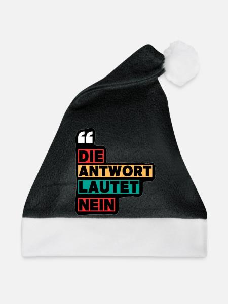 Die Antwort Lautet Nein - Weihnachtsmütze - Schwarz/Weiß