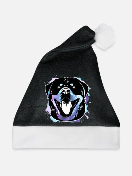Rottweiler - Weihnachtsmütze - Schwarz/Weiß