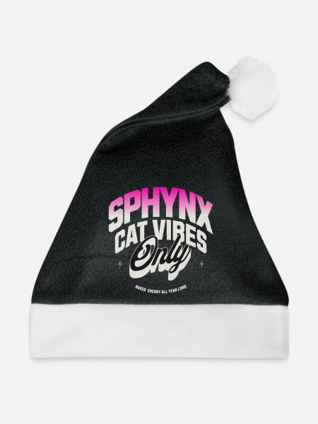 Sphynx-Katzen-Vibes - Weihnachtsmütze - Schwarz/Weiß