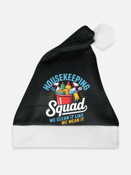 Lustiges Putzen Design - Weihnachtsmütze - Schwarz/Weiß