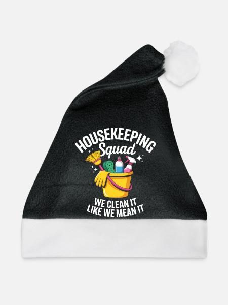 Lustiges Putzen Design - Weihnachtsmütze - Schwarz/Weiß