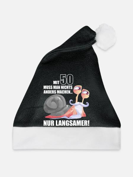 50 Jahre Langsame Schnecke bday - Weihnachtsmütze - Schwarz/Weiß