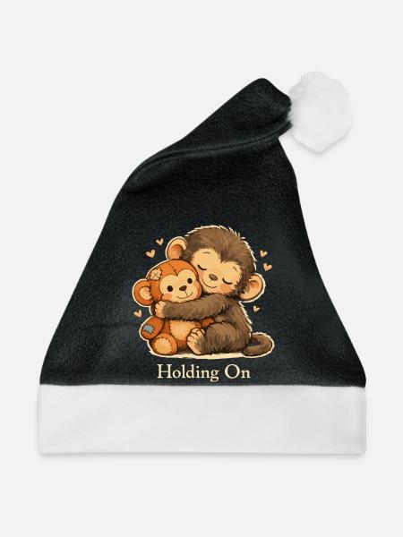 Ängstlicher Affe Emotional Support - Weihnachtsmütze - Schwarz/Weiß