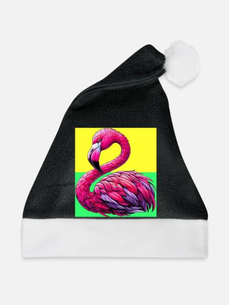 Flamingo - Weihnachtsmütze - Schwarz/Weiß