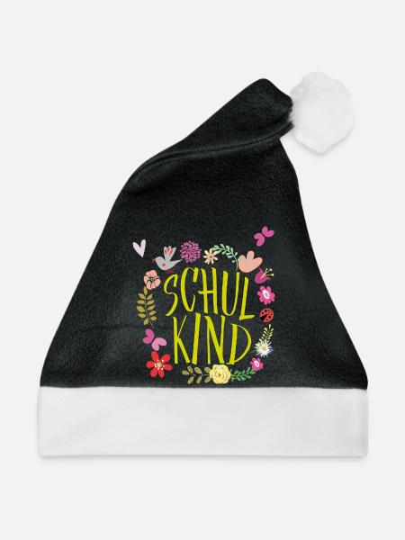 Schulkind Blumenkranz  - Weihnachtsmütze - Schwarz/Weiß