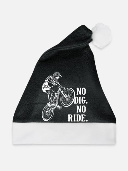 BMX Dirt Jump No Dig No Ride Fahrrad Sprung - Weihnachtsmütze - Schwarz/Weiß - Vorne