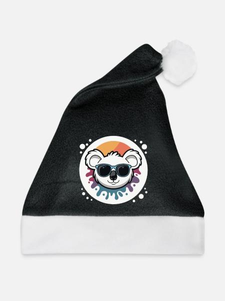 Solarkoala in Farbbrille - Weihnachtsmütze - Schwarz/Weiß