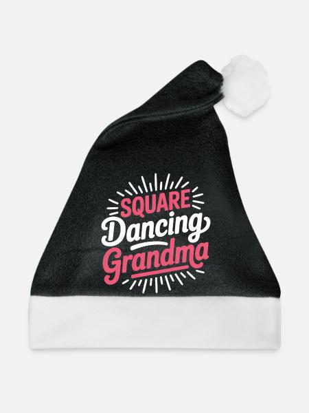 Square Dancing Oma Square Dance Geschenke - Weihnachtsmütze - Schwarz/Weiß - Vorne