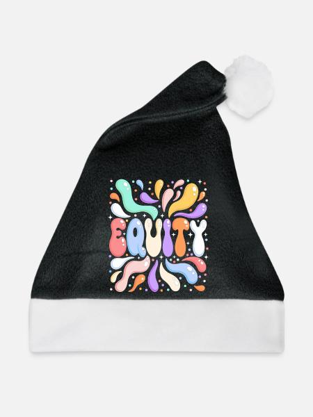 EQUITY Bunte Blasen- und Splash-Buchstaben - Weihnachtsmütze - Schwarz/Weiß