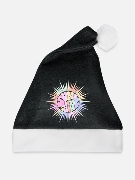 Pastel Sun SUNSHINE Retro Groovy - Weihnachtsmütze - Schwarz/Weiß