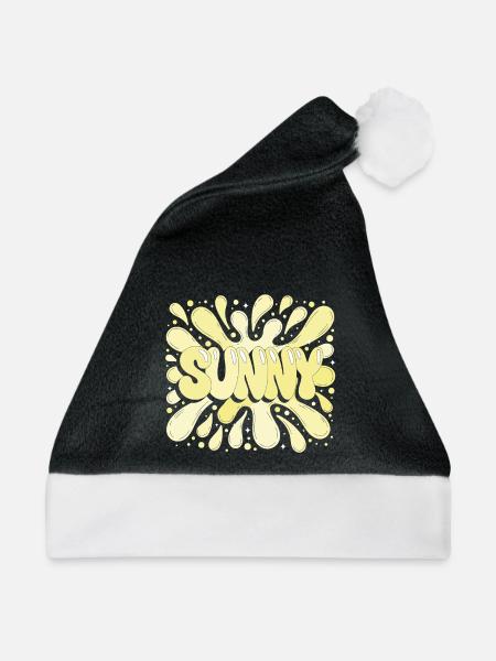 Sun Bubbles Retro Gelb - Weihnachtsmütze - Schwarz/Weiß
