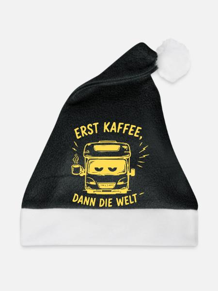 Erst Kaffee, Dann Die Welt - Weihnachtsmütze - Schwarz/Weiß