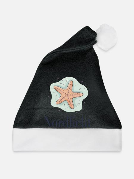 Nordlicht – Maritimes Küsten Design - Weihnachtsmütze - Schwarz/Weiß