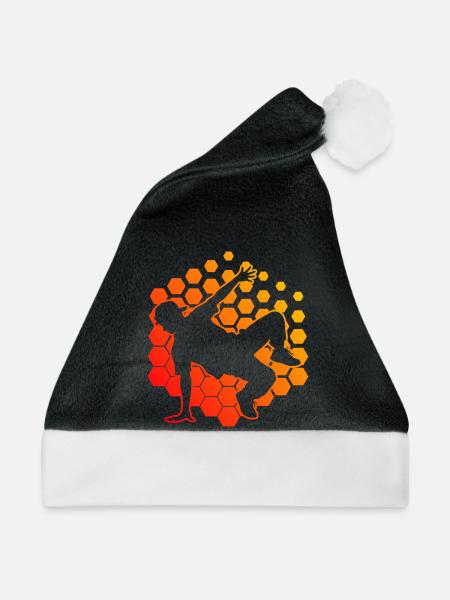 Geschenkidee für einen Breakdancer mit Breakdance - Weihnachtsmütze - Schwarz/Weiß