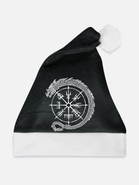 Vegvisir Midgardschlange - Wikinger Kompass - Weihnachtsmütze - Schwarz/Weiß