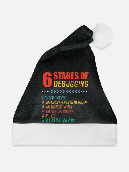 Sechs Phasen Debugging - Weihnachtsmütze - Schwarz/Weiß