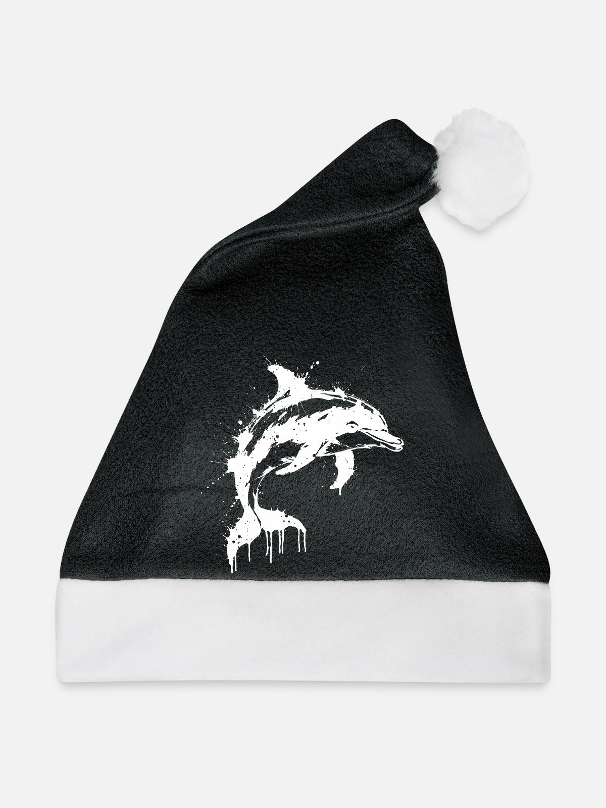 Dolphin Style Ink Splash White - Weihnachtsmütze - Schwarz/Weiß - Vorne