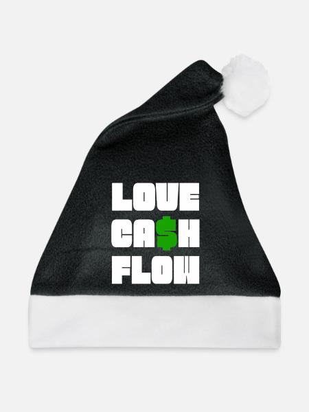 Love Cash Flow Tee - Weihnachtsmütze - Schwarz/Weiß