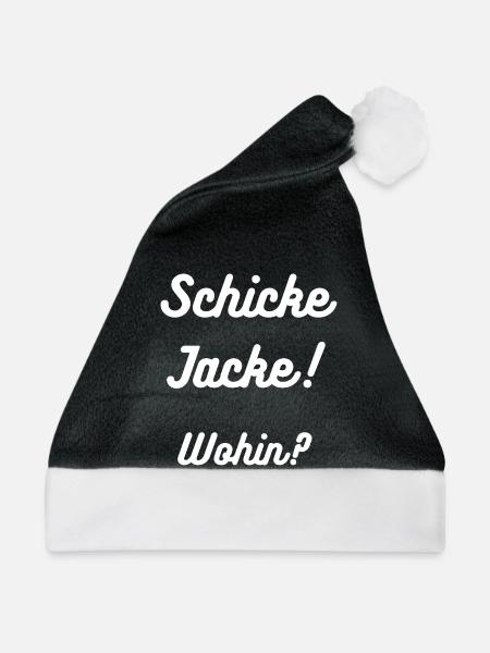 HN Schicke Jacke Wohin Retro Script - Weihnachtsmütze - Schwarz/Weiß