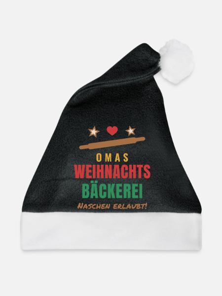 Omas Weihnachtsbäckerei – Naschen erlaubt - Weihnachtsmütze - Schwarz/Weiß