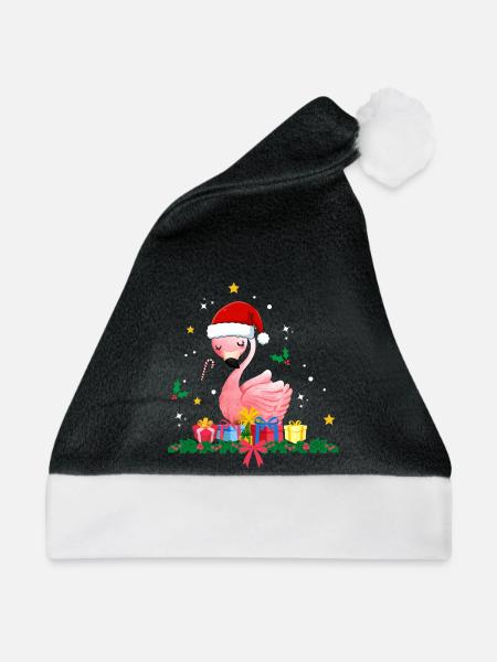 Flamingo Weihnachten - Weihnachtsmütze - Schwarz/Weiß