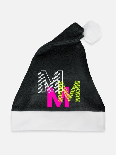 M Buchstabe - Weihnachtsmütze - Schwarz/Weiß
