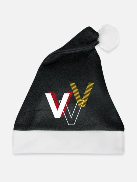 V v v - Weihnachtsmütze - Schwarz/Weiß - Vorne