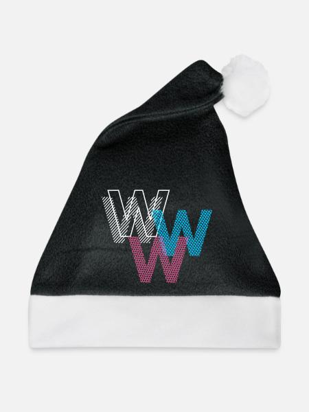 W Buchstabe - Weihnachtsmütze - Schwarz/Weiß