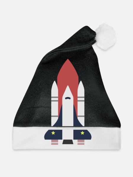 Rakete Weltraum Geschenk Idee - Weihnachtsmütze - Schwarz/Weiß