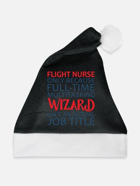 Flight Nurse Wizard Luftrettung - Weihnachtsmütze - Schwarz/Weiß