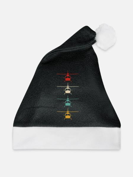 Vintage Helikopter Retro Look - Weihnachtsmütze - Schwarz/Weiß - Vorne