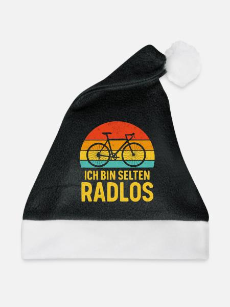 Ratlos Fahrrad fahren Spruch - Weihnachtsmütze - Schwarz/Weiß - Vorne