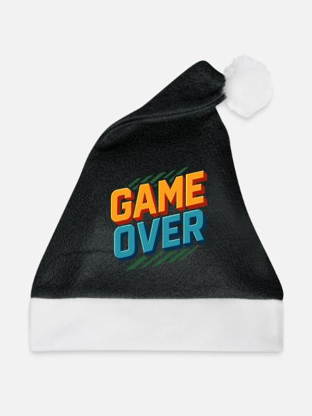 Game Over – Retro Gamer Design - Weihnachtsmütze - Schwarz/Weiß