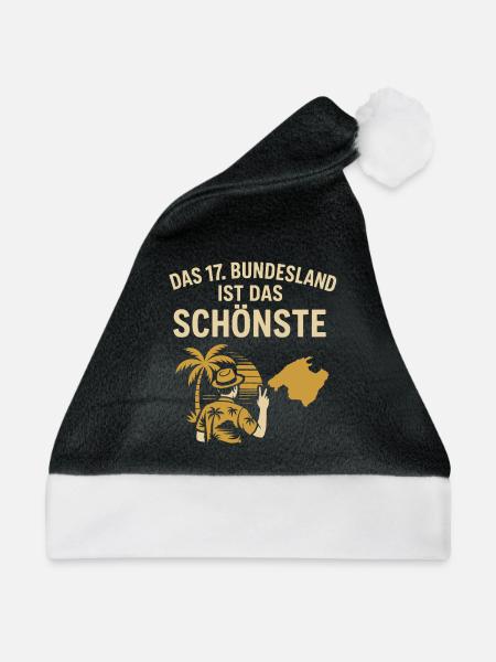 Mallorca – Das schönste Bundesland - Weihnachtsmütze - Schwarz/Weiß - Vorne