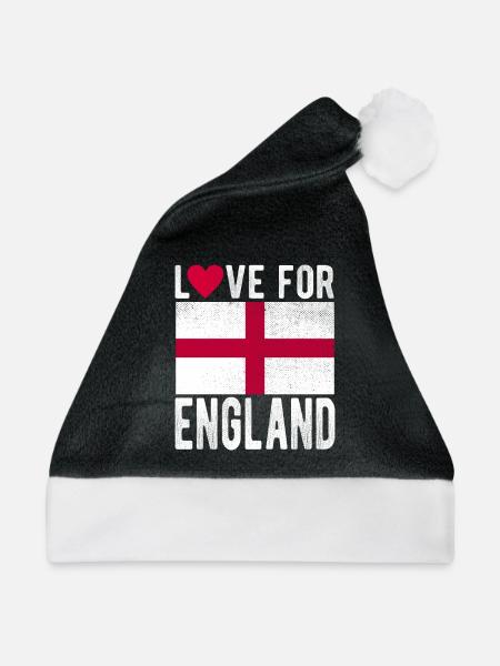 England Fahne - Weihnachtsmütze - Schwarz/Weiß