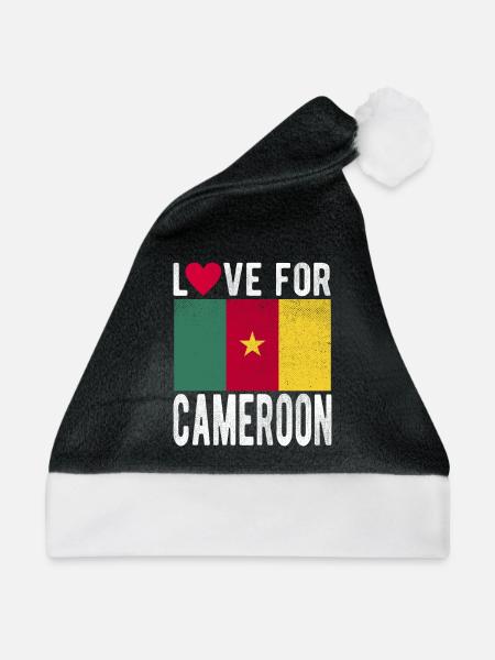 Kamerun Fahne - Weihnachtsmütze - Schwarz/Weiß