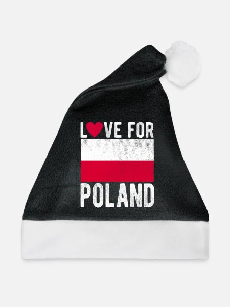 Polen Fahne - Weihnachtsmütze - Schwarz/Weiß