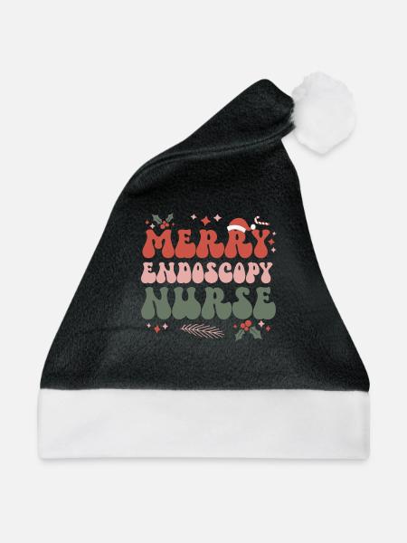 Endoscopy Nurse Christmas Gastroenterology Xmas - Weihnachtsmütze - Schwarz/Weiß - Vorne