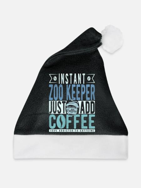 Tierpfleger Kaffee Spruch - Weihnachtsmütze - Schwarz/Weiß
