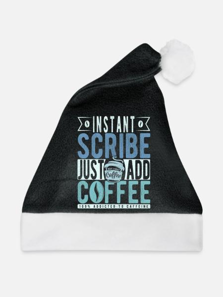 Schreiber Kaffee Spruch - Weihnachtsmütze - Schwarz/Weiß