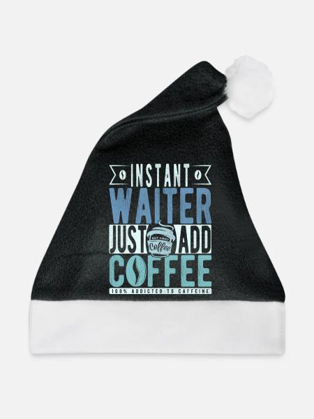 Kellner Kaffee Spruch - Weihnachtsmütze - Schwarz/Weiß