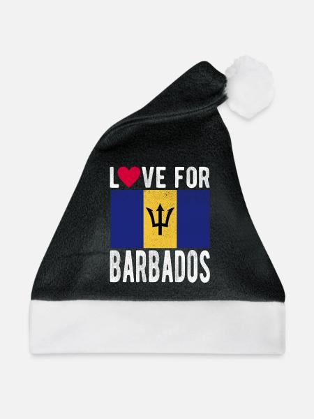 Barbados Souvenir - Weihnachtsmütze - Schwarz/Weiß - Vorne
