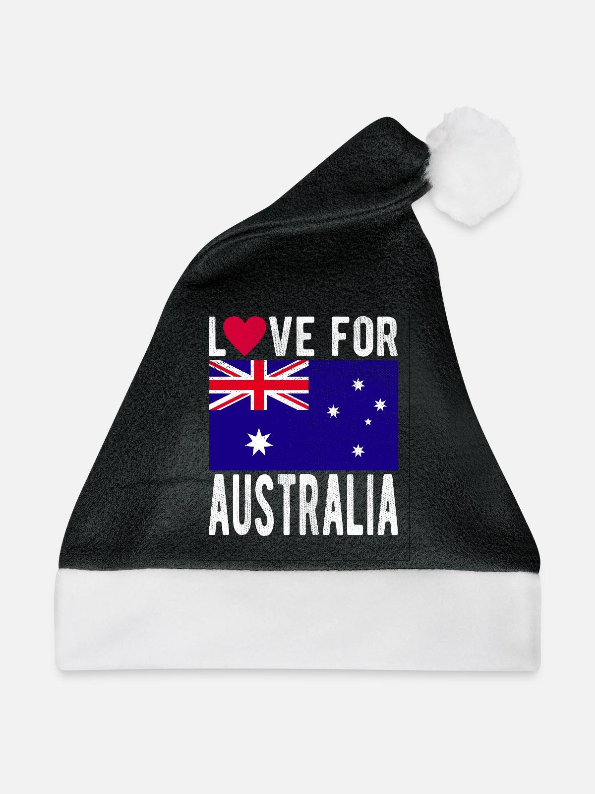 Australien Souvenir - Weihnachtsmütze - Schwarz/Weiß - Vorne
